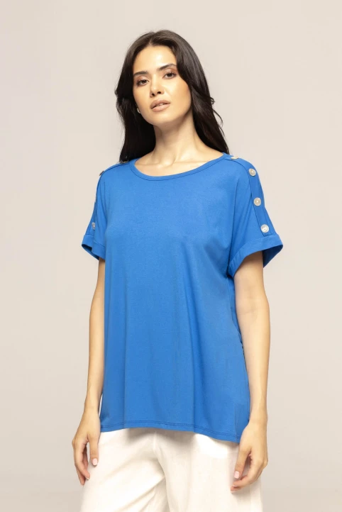 Tricou-oversize-cu-nasturi-pe-umeri-Dilek-albastru